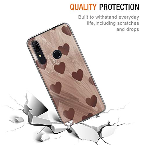 Pnakqil Funda Huawei P Smart Z Transparente Silicona con Dibujos Carcasa Ultra Fina Suave Caso TPU Piel [Antigolpes] Goma Protectora Cover para Huawei P Smart Z /Y9 Prime 2019, Amor marrón