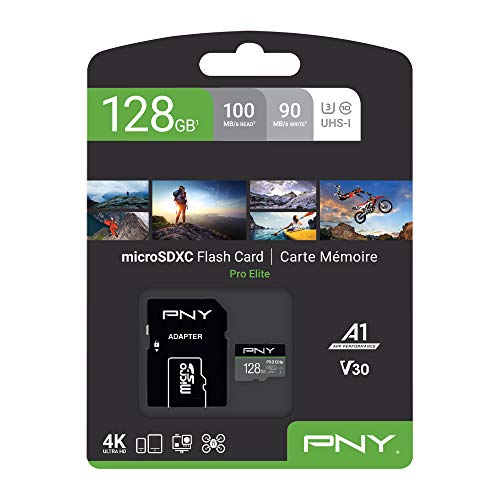 PNY Pro Elite microSDXC card 128GB Class 10 UHS-I U3 100MB/s A1 V30