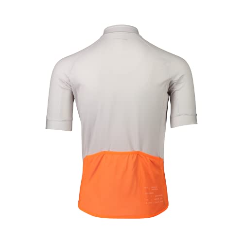 POC M's Essential Road Logo Jersey T-Shirt, Granite Grey/Zink Orange, XL para Hombre