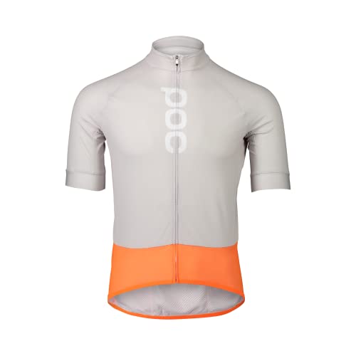 POC M's Essential Road Logo Jersey T-Shirt, Granite Grey/Zink Orange, XL para Hombre