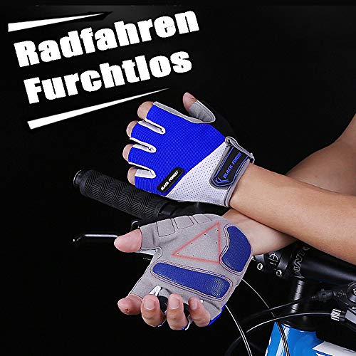 Podanic Guantes de Ciclismo Transpirables de Verano para MTB, Guantes de Ciclismo de Medio Dedo, Transpirables, Antideslizantes y Que Absorben Los Golpes, Guantes de Bicicleta de Montaña para Hombres