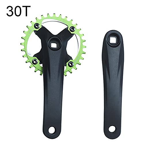 POHOVE Juego de manivela cuadrada de 170 mm MTB 104 BC D de una sola velocidad de bicicleta de montaña Chainset bicicleta estrecho diente ancho plato 30/32/34/36/38T reemplazo para biela de bicicleta