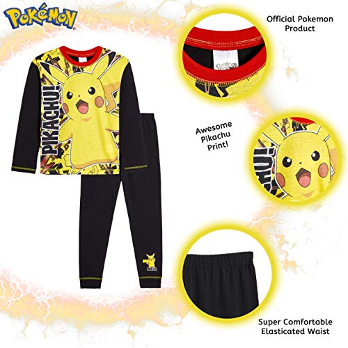 Pokemon Pijamas para niños PJs Pikachu 5-6 7-8 9-10 11-12 años (7-8 años)