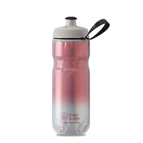 Polar Bottle Unisex's Deporte aislado Fade-24 oz, rojo y plata, rojo Fade, 24 onzas