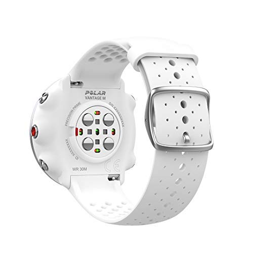 Polar Vantage M -Reloj con GPS y Frecuencia Cardíaca - Multideporte y programas de running - Resistente al agua, ligero - Blanco Talla M/L