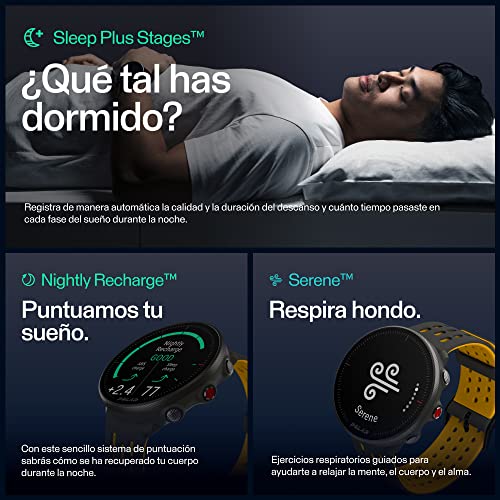 Polar Vantage M2 - Smartwatch multisport avanzado - GPS integrado, registro de FC en la muñeca - Guía de entrenamiento diario - Registro del sueño y la recuperación - Controles de música, clima