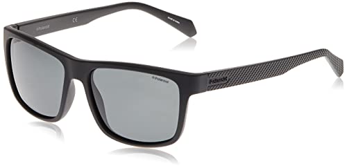 Polaroid PLD 2058/S M9 003 55 Gafas de Sol, Negro (Matt Black/Grey Grey), Hombre