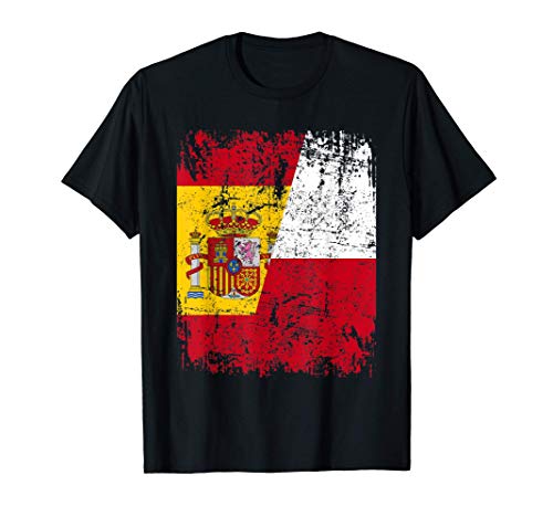 POLONIA Camiseta ESPAÑA BANDERA de la AMISTAD POLONIA Camiseta