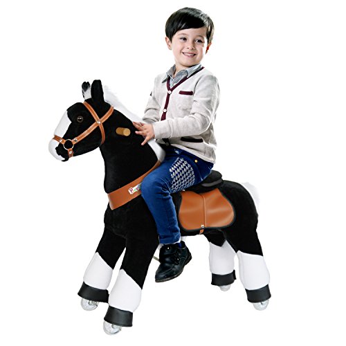 Pony Cycle® Shop Original caballo marrón claro, Pony sobre ruedas fahrendes caballo balancín y peluche para su hijo blanco mas caballo pequeño n3182