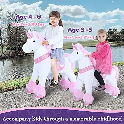 PonyCycle Oficial Modelo U 2021 Montar a Caballo Animal Que Camina Unicornio Juguete de Peluche (con Freno / U3 para Edades de 3-5 años) Unicornio Rosa Ux302