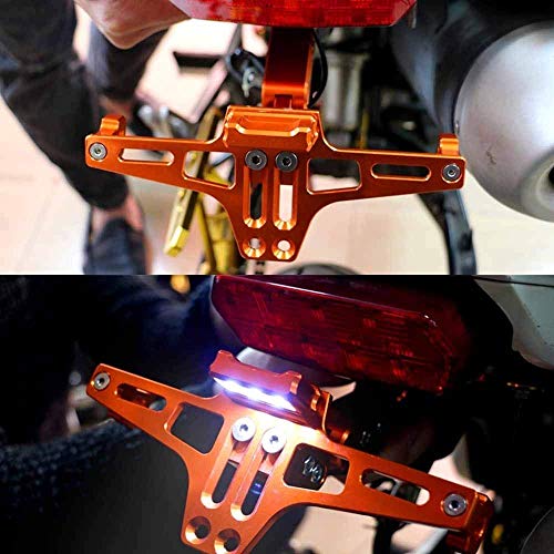Portamatriculas Soporte de Matrículas Fender Eliminator para Z750 Z800 Z900 Z1000 Z300 Z250 GSXR 600 750 1000 Duke 125 200 250 390 690 S1000RR S1000R S1000XR F650GS F700GS F800GS (Naranja)
