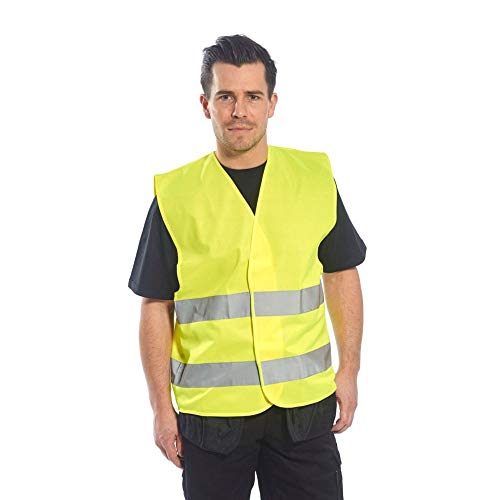 Portwest Chaleco con dos bandas, Color: Amarillo, Talla: L/XL, C474YERL/XL