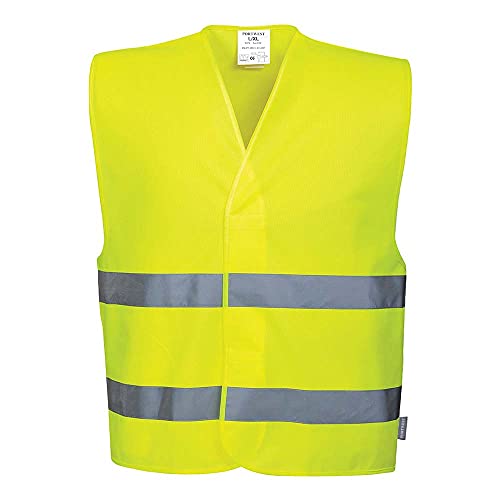 Portwest Chaleco con dos bandas, Color: Amarillo, Talla: L/XL, C474YERL/XL