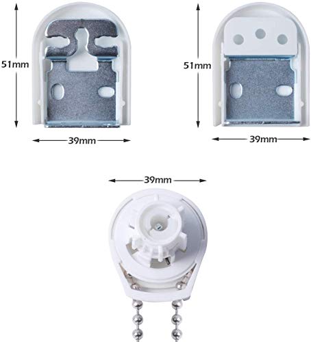 Poweka Kit de Reparación de Persianas Enrollables de Metal 25mm, Mecanismo Estor Enrollable 25mm Cadena Embragues Soportes Tornillos para Persianas Cortinas Enrollables