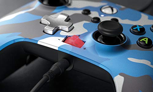 PowerA - Mando con cable mejorado para Xbox Series X y S, color camuflaje azul metálico