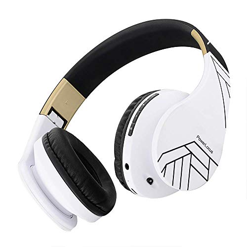 PowerLocus P2 – Auriculares Bluetooth inalambricos de Diadema Cascos Plegables, Casco Bluetooth con Sonido Estéreo Micro SD/TF, FM con micrófono y Audio Cable para iPhone/Samsung/iPad/Huawei/PC/