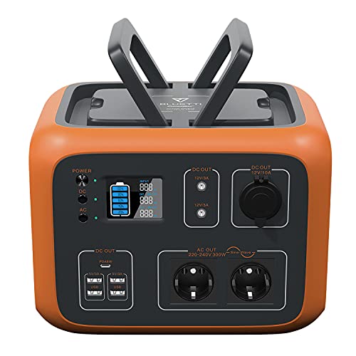 PowerOak Bluetti AC50S 500Wh Generador Solar Portátil con Inversor de 300W y Salidas AC/DC/USB, Generador Electrico Solar Power Station con Batería de Litio para Camping y Autocaravana