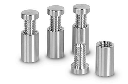 Precisiongeek Aluminio Anuncio Tornillos Separador De Vidrio Abrazadera de Soporte sin Marco 12x20mm 4pz