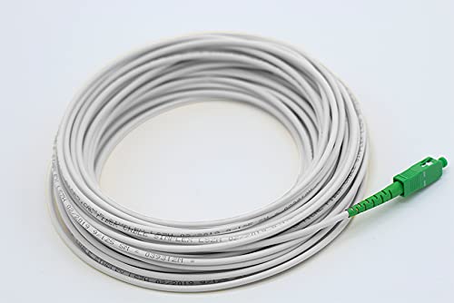 PRENDELUZ Cable Fibra ÓPTICA Universal - Color Blanco SC/APC a SC/APC monomodo simplex 9/125, Compatible con Orange, Movistar, Vodafone, Jazztel. (1 Metro)