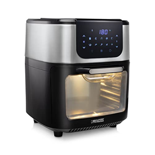 Princess 182075 Freidora sin aceite y Horno de aire caliente con Cesta Giratoria, multifunción, accesorios incluidos, 10 programas, pantalla digital táctil, 1800 W, 11 L, 30 Recetas PDF