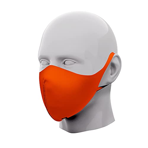 PRINT TODAY Mascarillas de Neopreno Talla M Color Naranja | Reversibles y Reutilizables | Homologadas | Para Hombre, Mujer y Niño. (M, NARANJA)