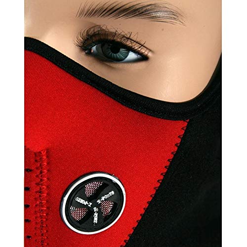 Protector Cara Polar Rojo Negro para Ciudad, Moto, Motocicleta, Bici, Esquí