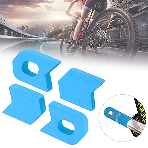 Protector de manivela de bicicleta, factor de seguridad alto, fácil de instalar y usar, botas de manivela de silicona para bicicleta de montaña duraderas y resistentes para bicicleta de(azul)