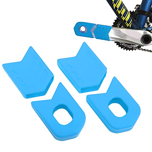 Protector de manivela de bicicleta, factor de seguridad alto, fácil de instalar y usar, botas de manivela de silicona para bicicleta de montaña duraderas y resistentes para bicicleta de(azul)