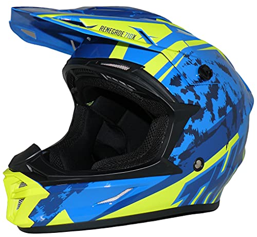 Protectwear casco cruzado casco de enduro modelo azul amarillo R710X-XL