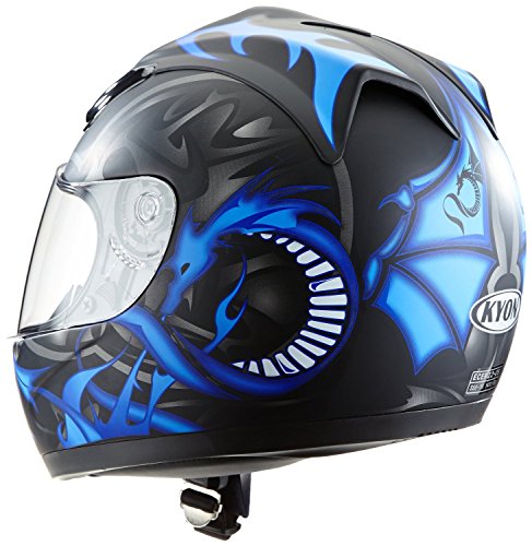 Protectwear Casco de moto azul mate del dragón H-510-11-BL Tamaño XS