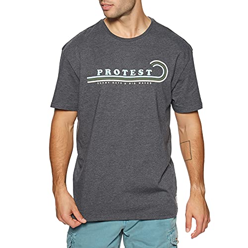 Protest Twain Camiseta, Deep Grey, L para Hombre