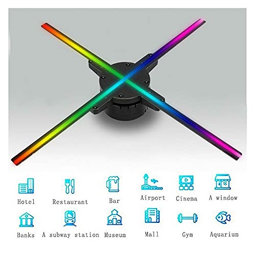 Proyector de holograma Holograma Proyector Fan WiFi 3D Holográfico RGB0805 LED Decoraciones de fiesta Holograms Fan Publicidad Máquina giratoria Imagin 56cm para la señal de la tienda de negocios