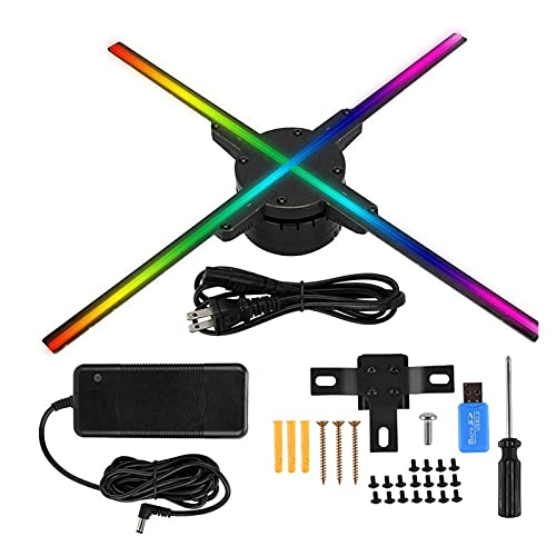 Proyector de holograma Holograma Proyector Fan WiFi 3D Holográfico RGB0805 LED Decoraciones de fiesta Holograms Fan Publicidad Máquina giratoria Imagin 56cm para la señal de la tienda de negocios