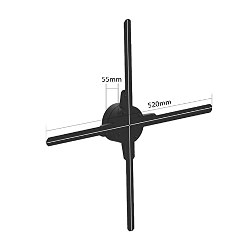 Proyector de holograma Máquina publicitaria holográfica Pantalla de fan a desnudo 52 cm con WIFI Móvil App Control de decoraciones de partido imaginación giratoria. para la señal de la tienda de negoc