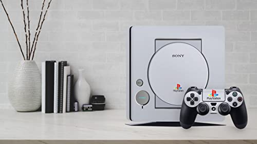 Ps4 Slim Skins Para Consola Y Controlador De 46 North Design, La Misma Calidad De Calcomanía Para Automóviles, Gris Vintage Logo Antiguo PS1 Retro, Compatible Con Ps4 Slim, Fabricado En Canadá