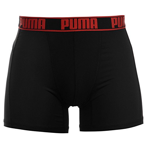 Puma Active Boxer 2P Packed Ropa interior de deporte, Rojo (black/red 232), X-Large (Tallas De Fabricante: 040) (Pack de 2 para Hombre