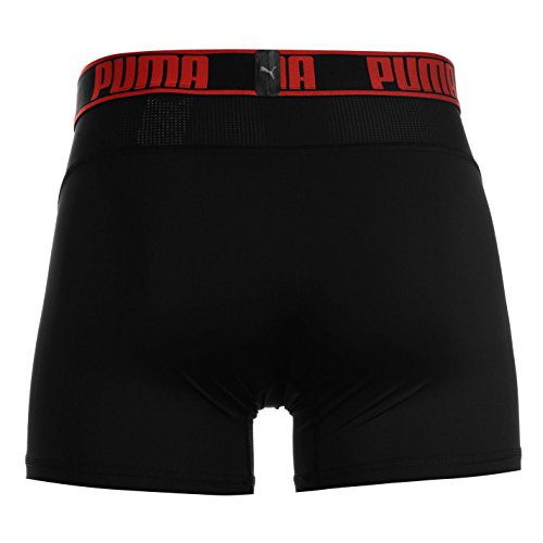 Puma Active Boxer 2P Packed Ropa interior de deporte, Rojo (black/red 232), X-Large (Tallas De Fabricante: 040) (Pack de 2 para Hombre