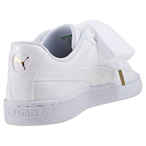 PUMA Basket Heart Patent Wn's, Zapatillas de Deporte, para Mujer, Blanco (Puma White-Puma White), 39 EU