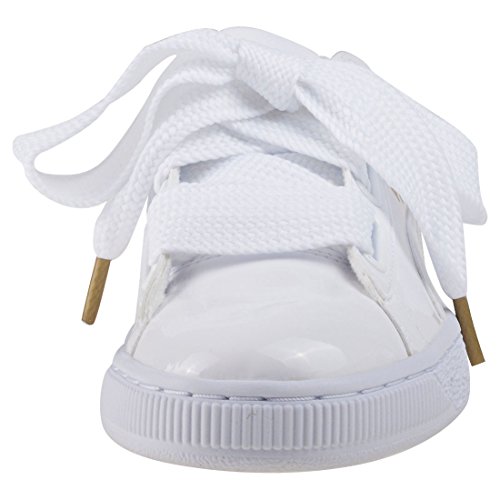 PUMA Basket Heart Patent Wn's, Zapatillas de Deporte, para Mujer, Blanco (Puma White-Puma White), 39 EU