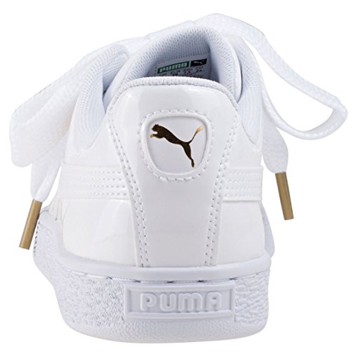 PUMA Basket Heart Patent Wn's, Zapatillas de Deporte, para Mujer, Blanco (Puma White-Puma White), 39 EU