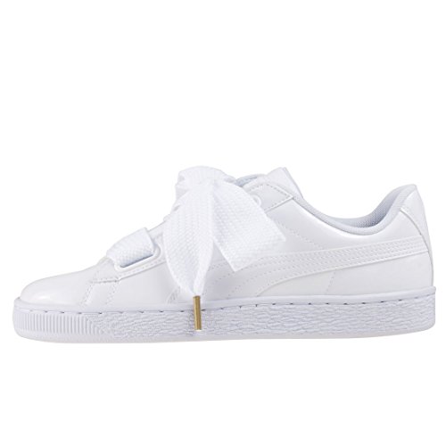 PUMA Basket Heart Patent Wn's, Zapatillas de Deporte, para Mujer, Blanco (Puma White-Puma White), 39 EU