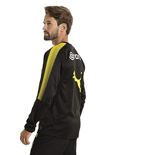 Puma BVB Logo Camiseta, Hombre, Negro / Cyber Amarillo, S