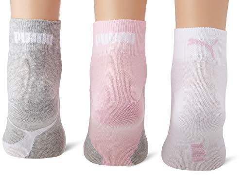 PUMA Lifestyle Quarter Socks (3 Pack) Calcetines, Basic Pink, 39/42 Unisex Adulto