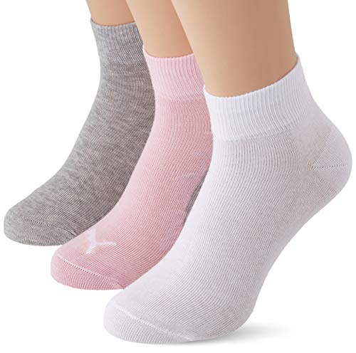 PUMA Lifestyle Quarter Socks (3 Pack) Calcetines, Basic Pink, 39/42 Unisex Adulto