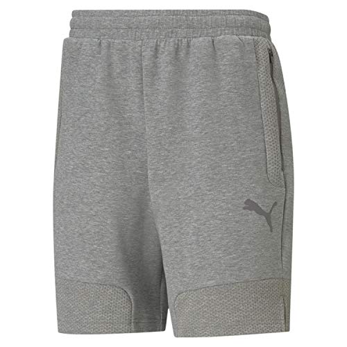 PUMA Pantalones Cortos teamCUP Casuals Shorts, Medium Gray Heather, L