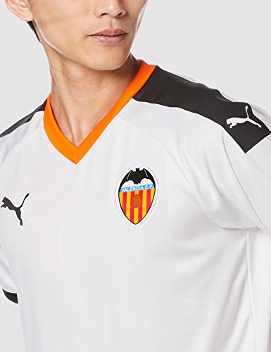 Puma Valencia CF Temporada 2020/21-Home Shirt Replica Camiseta Primera Equipación, Unisex, White Black-Vibrant Orange, S