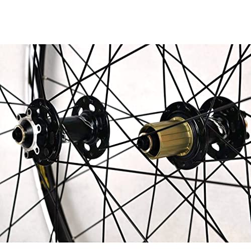 QHY Ruedas 700C Strada Bicicletta Ruotes Set 30mm Disco C/V Freno Ruota Anteriore/Posteriore Cerchi in Lega Leggera a Doppia Parete QR Cerchioni per Bici da Strada 7-8-9-10-11 velocità 1700g