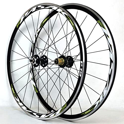 QHY Ruedas 700C Strada Bicicletta Ruotes Set 30mm Disco C/V Freno Ruota Anteriore/Posteriore Cerchi in Lega Leggera a Doppia Parete QR Cerchioni per Bici da Strada 7-8-9-10-11 velocità 1700g