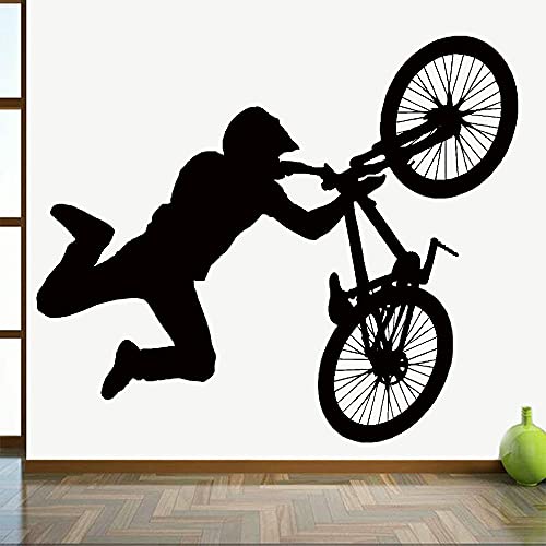 QIANGTOU Pegatina de Pared para Bicicleta, decoración artística para Sala de Juegos, calcomanías de Vinilo para Pared, decoración del hogar para murales de Bikestore 63x54cm