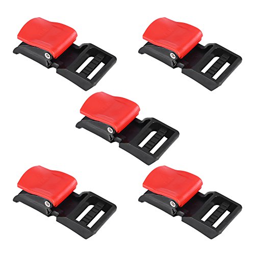 Qiilu 5pcs Hebilla de tira para Motocicleta Clip de casco Liberación rápida Desconecte Hebilla